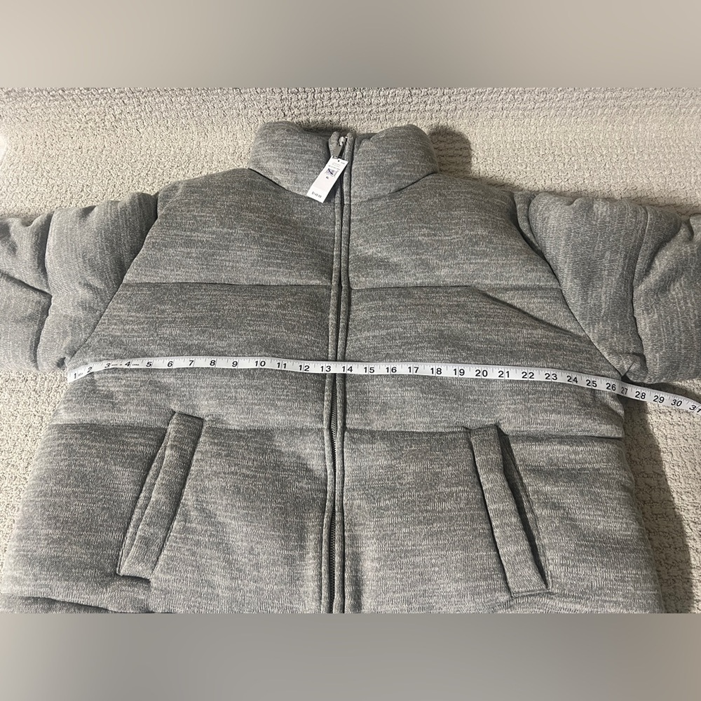 GAP Women's Light Gray Puffer Coat - Picture 5 of 10